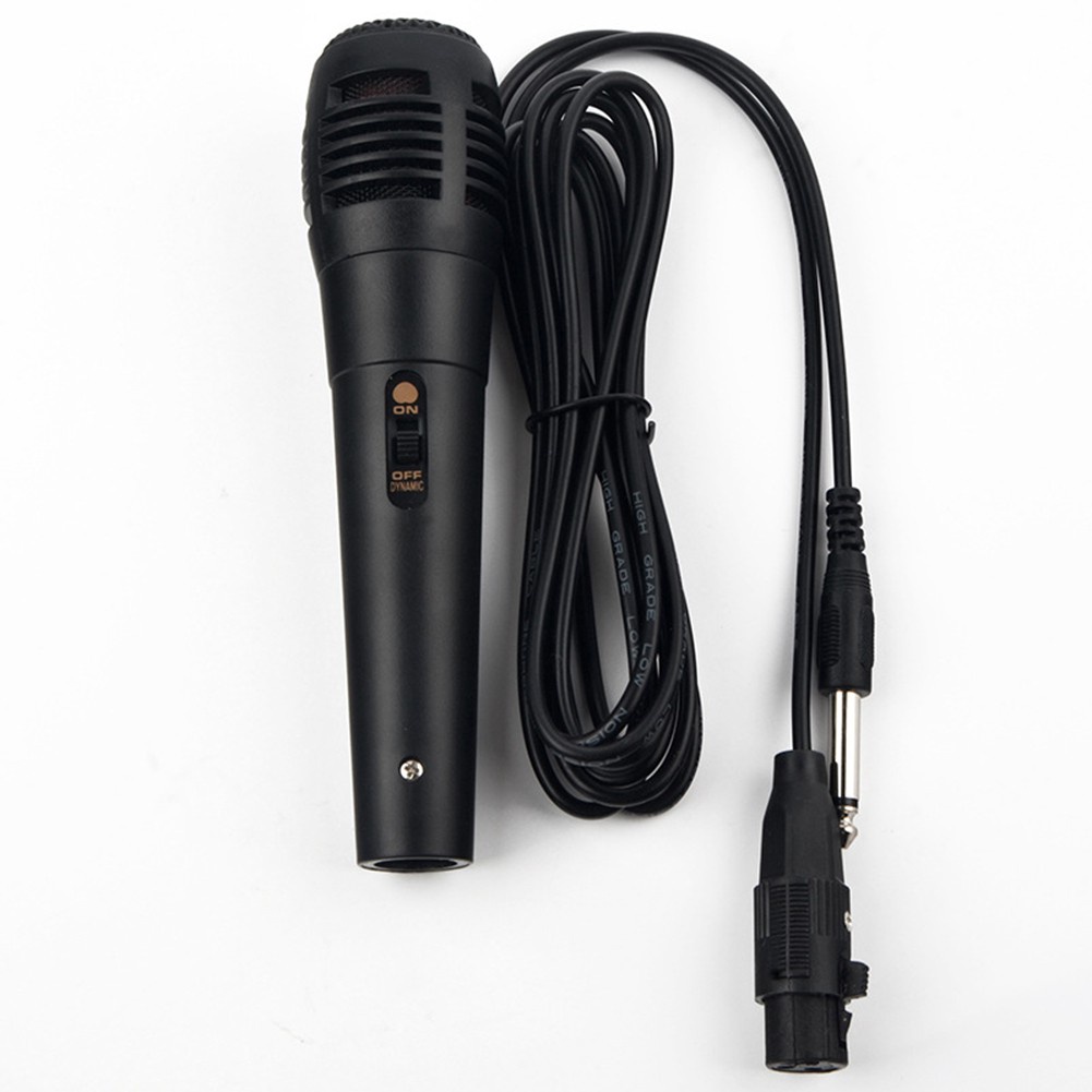Micro hát karaoke cầm tay một chiều có dây cổng 6.5mm âm thanh sống động kèm dây cáp xlr