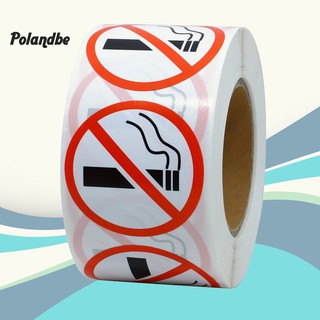 Cuộn 500 sticker biểu tượng cấm hút thuốc hình tròn