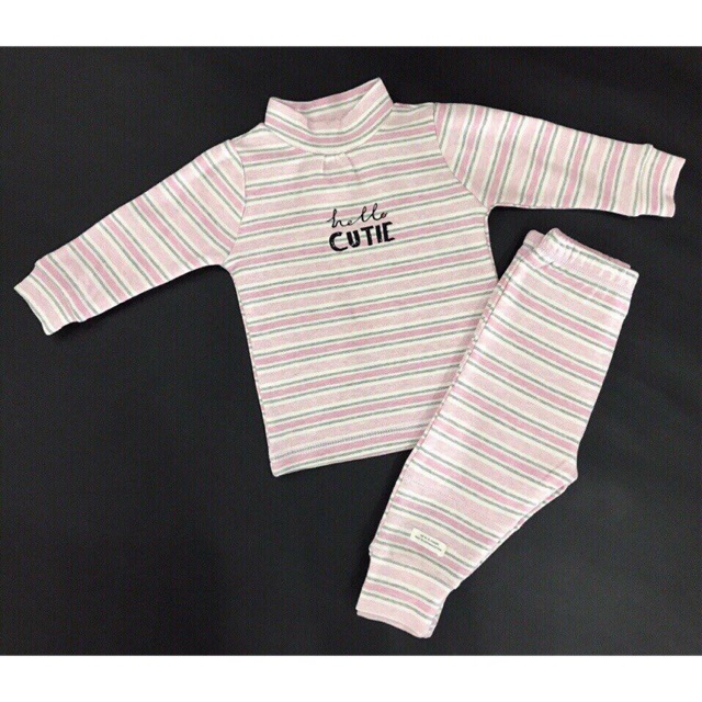 Bộ cotton cổ 3 phân Momma baby