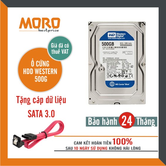 Ổ cứng hdd wd blue 500gb  hàng tháo máy đồng bộ - mới 99%  - bảo hành 24 - ảnh sản phẩm 1