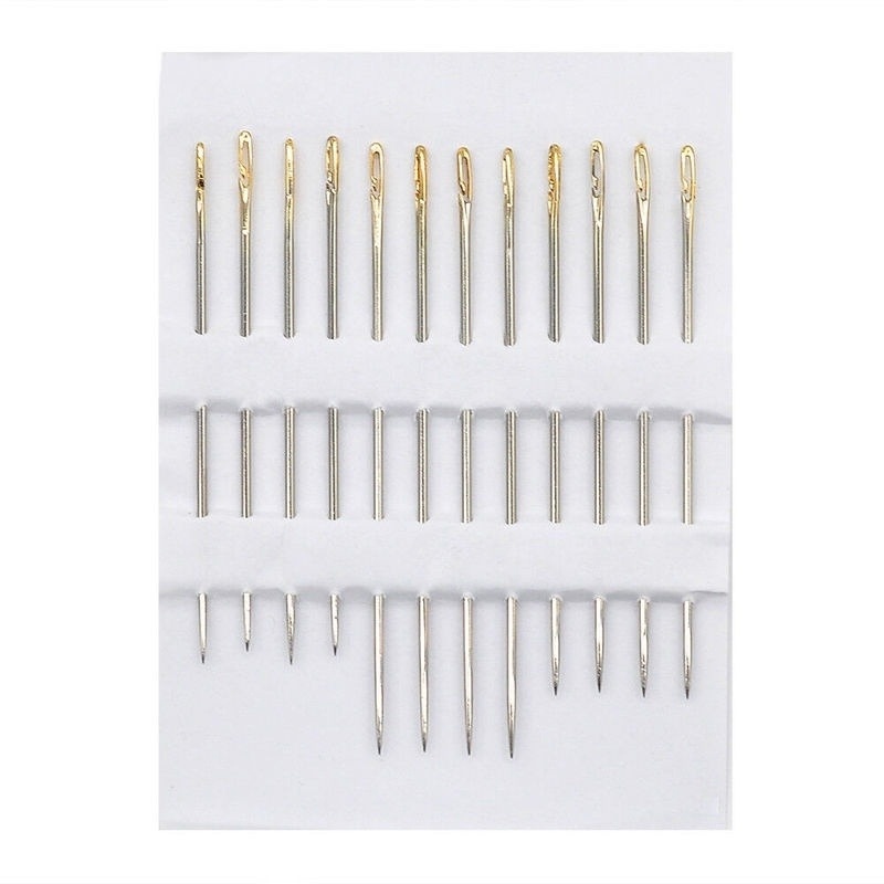 12pcs Self-Threading Sewing Needles Stainless Steel Quick Automatic Threading Needle Stitching Pins DIY Punch Needle Threader needle Threader Tool YUE