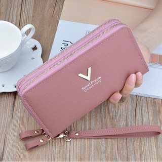 Ví dài cầm tay 2 ngăn khoá lớn siêu bền đẹp kiểu dáng hàn quốc Y - 7001
