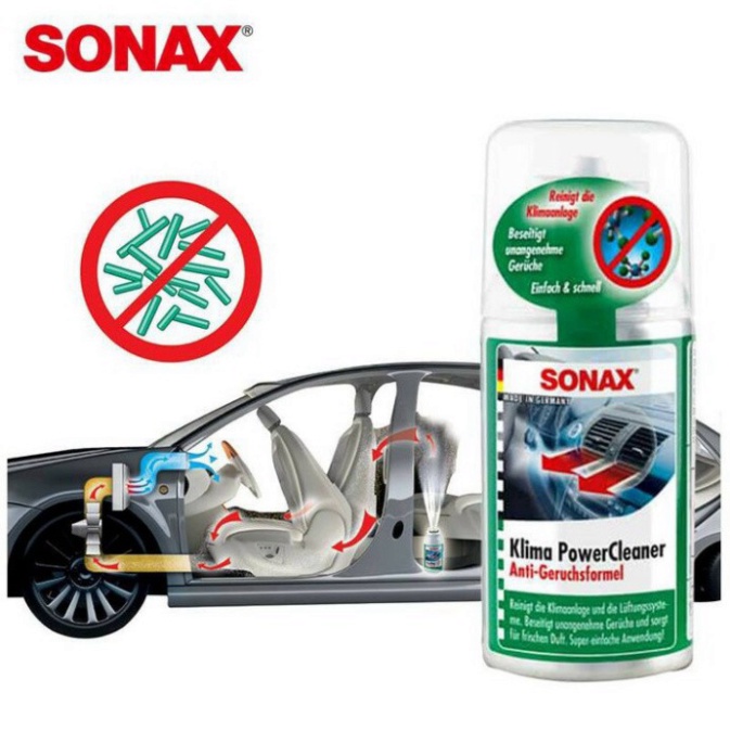 Sản Phẩm Chai khử mùi, diệt khuẩn và làm sạch điều hòa ô tô Sonax 323600