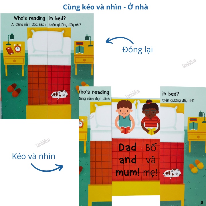 Sách Chuyển Động Song Ngữ Cùng Kéo Và Nhìn - Ở Nhà - Slide And See - At Home - Tân Việt