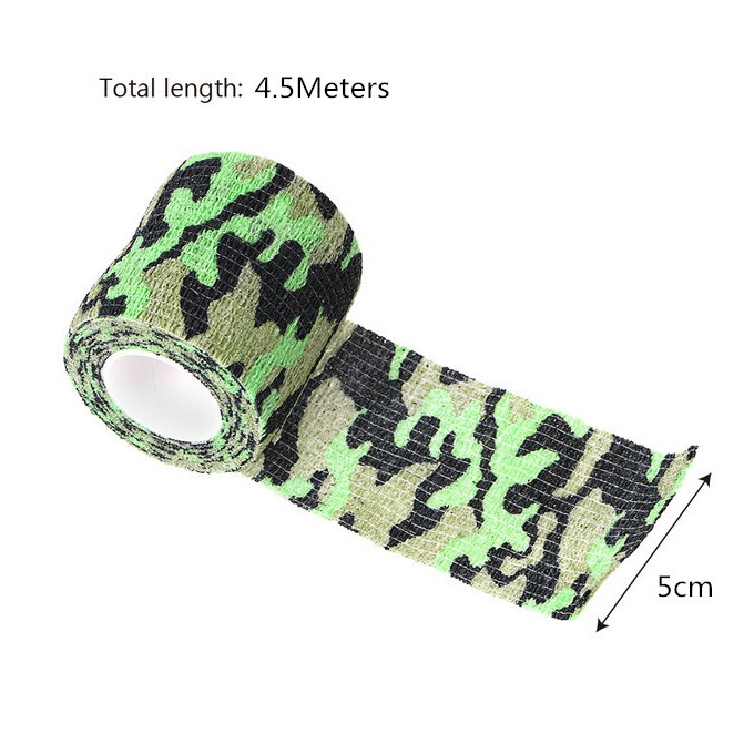 Cuộn Băng Dính Họa Tiết Rằn Ri Bằng Vải Không Dệt 5Cmx4.5M Có Thể Thu Gọn Cho Xe Đạp / Săn Bắn