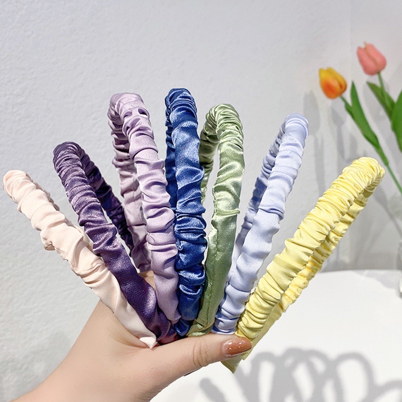 Bờm tóc vải lụa nhún bản nhỏ Su.N accessories