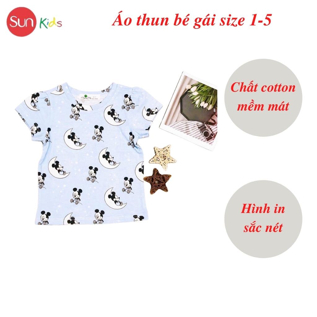 Áo thun cho bé gái, áo phông bé gái chất cotton mềm mát, size 1 - 5 tuổi - SUNKIDS