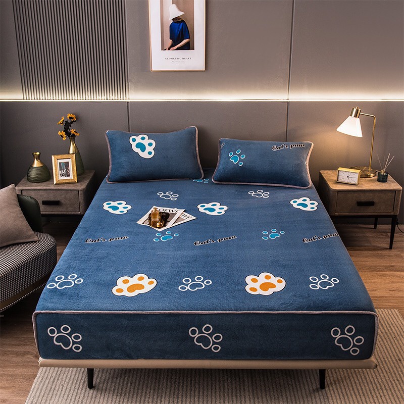 [Loại 1] Set ga gối nỉ sữa bo chun bọc đệm, tặng kèm 2 vỏ gối | BigBuy360 - bigbuy360.vn