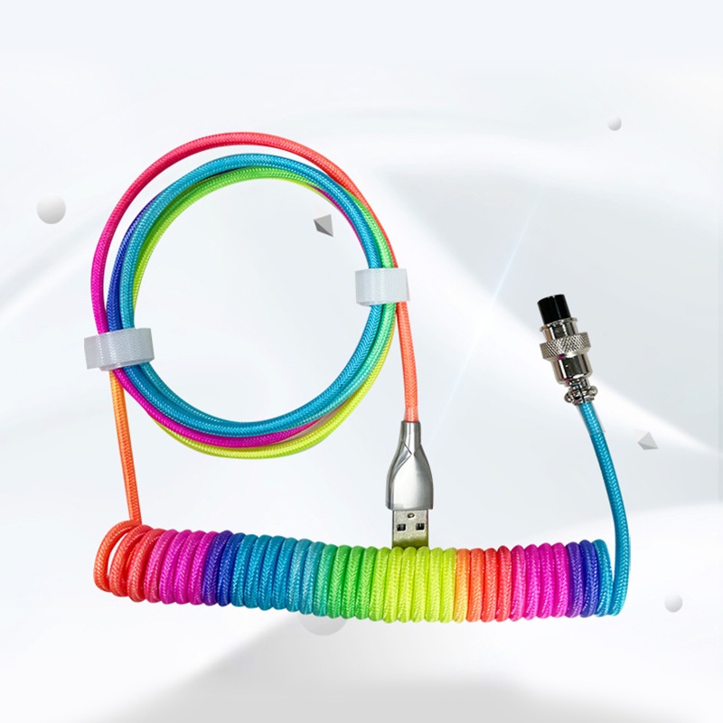 Dây Cáp Lò Xo USB C 60 Inches Chuyên Dụng Cho Bàn Phím Cơ Chơi Game