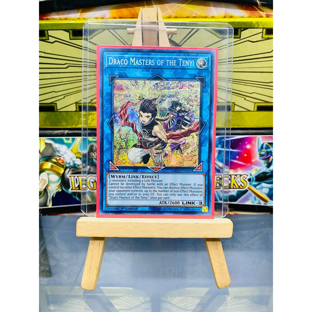 [ Dưa Hấu Yugioh ] Lá bài thẻ bài Draco Masters of the Tenyi - Prismatic Secret Rare - Tặng bọc bài nhựa bảo quản