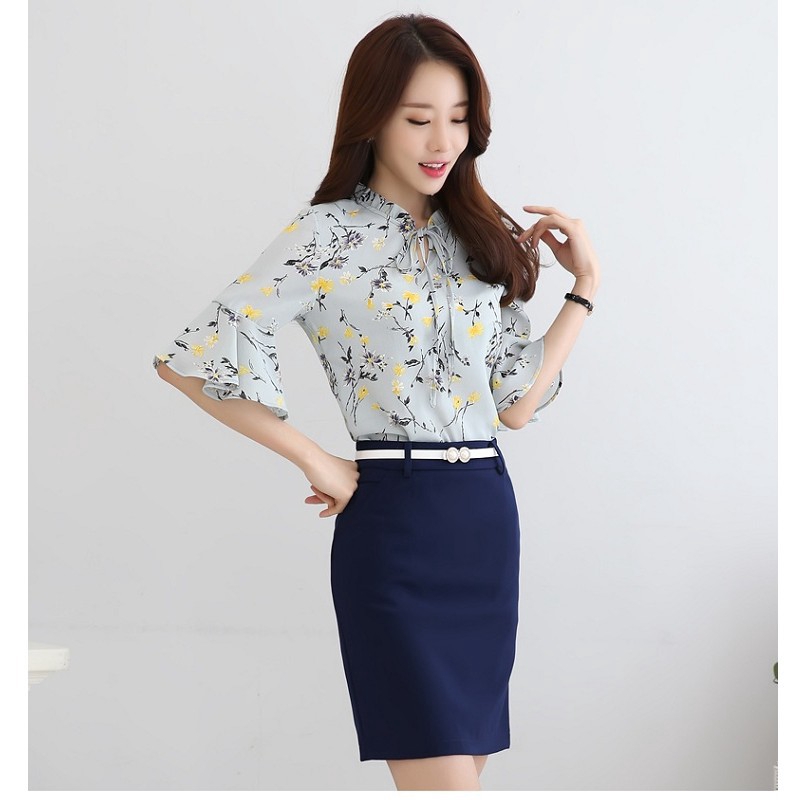 Women chiffon short sleeve blouse women tops