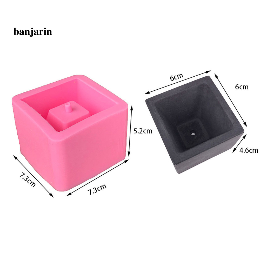 Khuôn Silicone Làm Chậu Hoa / Cây Cảnh / Sen Đá Hình Vuông Mini Diy