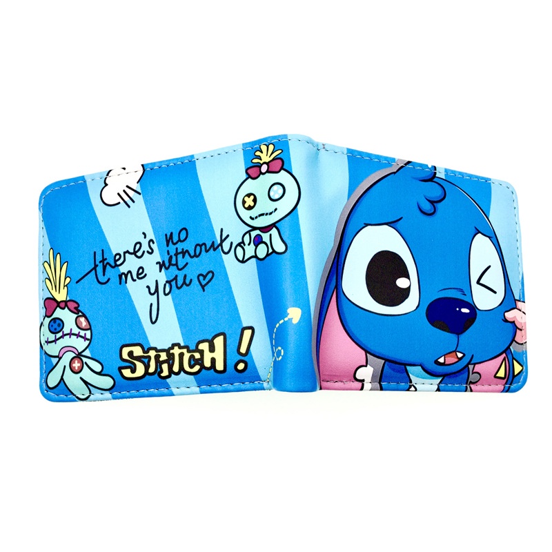 Ví Da Mini Dạng Gập In Họa Tiết Hoạt Hình Disney Lilo Stitch Đáng Yêu Thời Trang Cho Nam