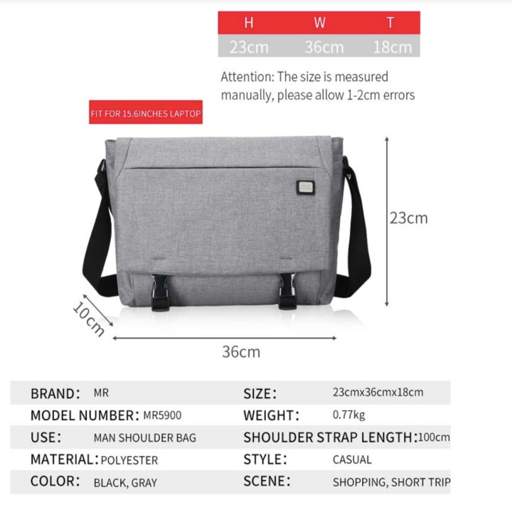 Túi đeo vai Nam phong cách THE MESSENGER - Mark Ryden