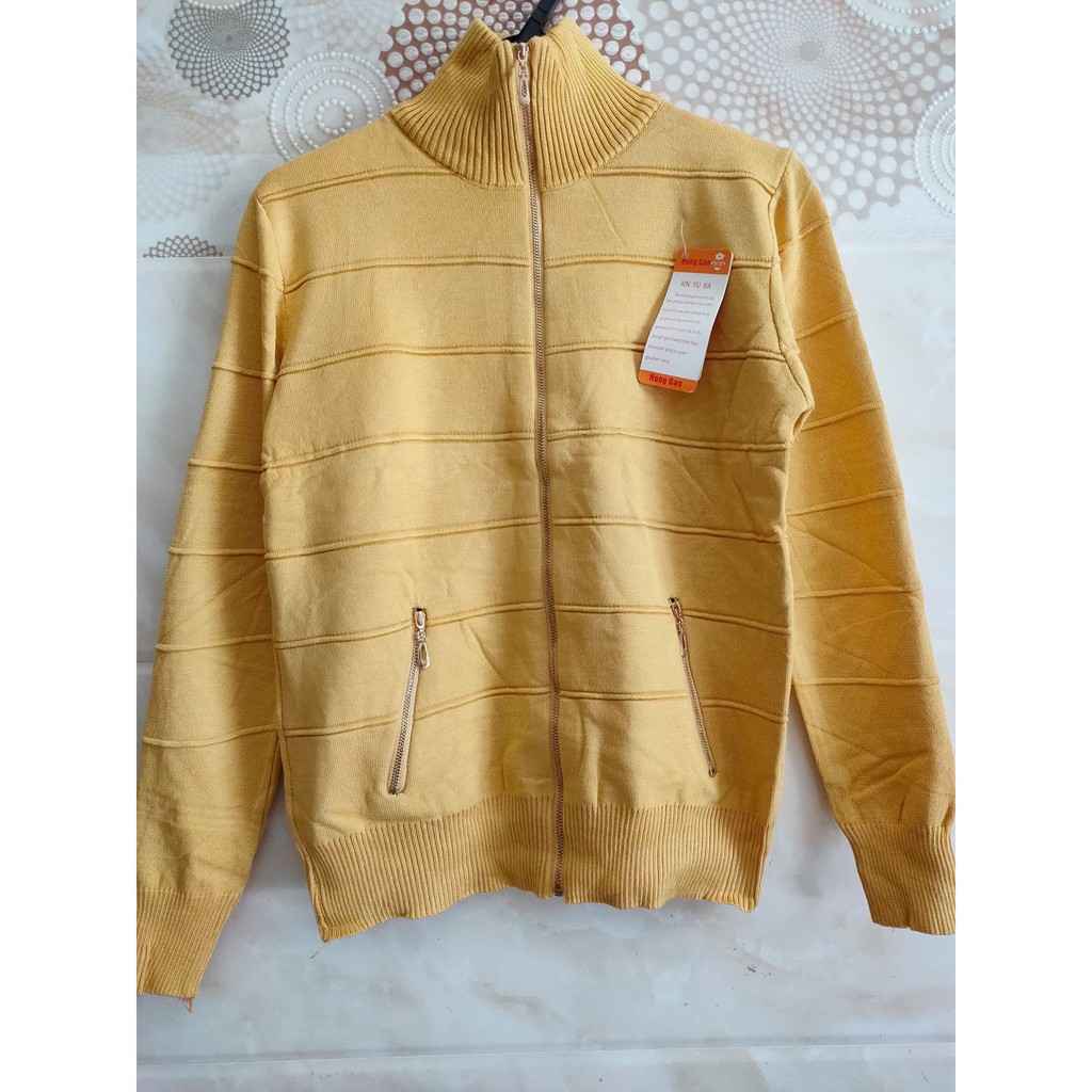 Áo khoác len cổ cao phối túi dây kéo hàng co giãn ảnh chụp thật | BigBuy360 - bigbuy360.vn