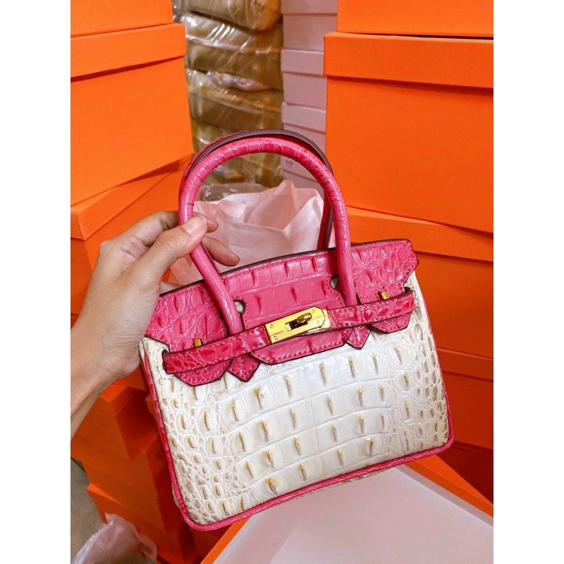 [Quảng Châu]Túi xách đeo chéo da vân cá sấu size 20