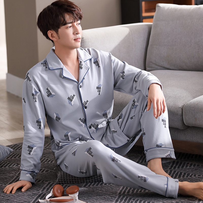 {ẢNH CHỤP THẬT} Đồ bộ Pijama đồ ngủ nam cao cấp sọc caro phong cách Hàn Quốc ...