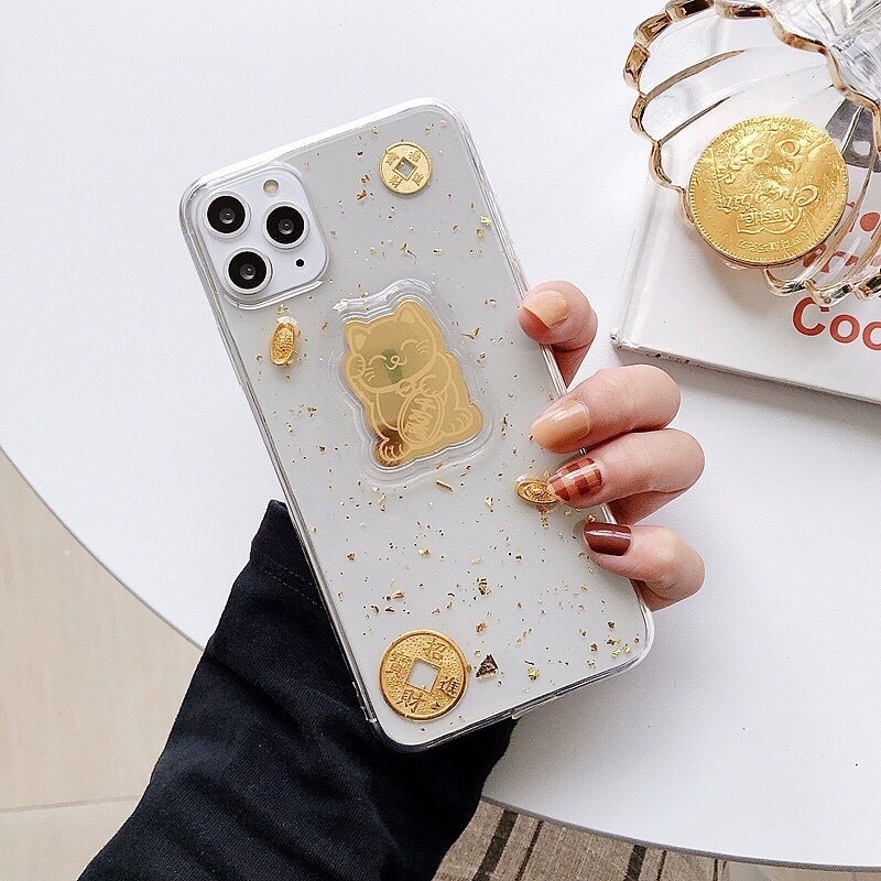 Ốp lưng Hổ thần tài, mèo thần tài cho iPhone X đến 13 Pro max 12 Pro max 12 Mini 11 Xs max may mắn bình an