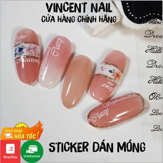 Sticker Dán Móng Họa Tiết Chữ Dễ Thương - Mẫu mới 2021 (Chữ Mẫu 07)