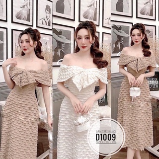 BIGSIZE Đầm trễ vai nơ D1009