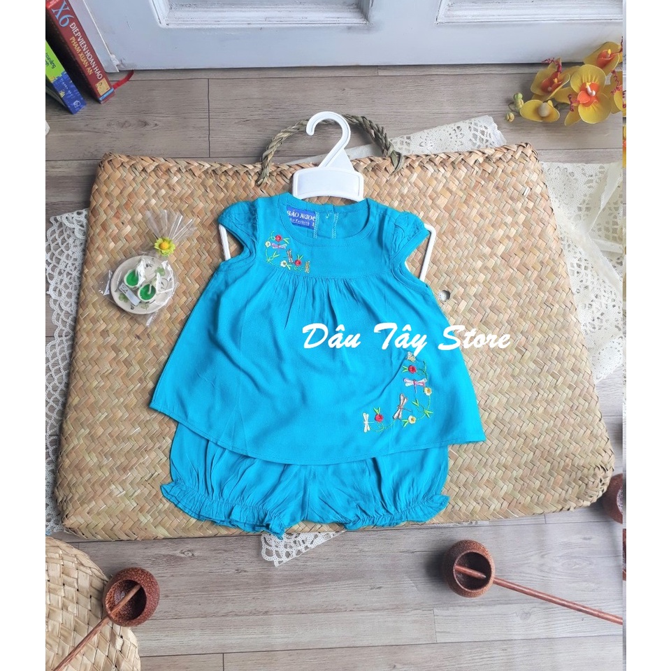 Đồ bộ tole Bảo Ngọc chất liệu tone lanh phù hợp mặc nhà cho bé size từ 5 đến 14kg