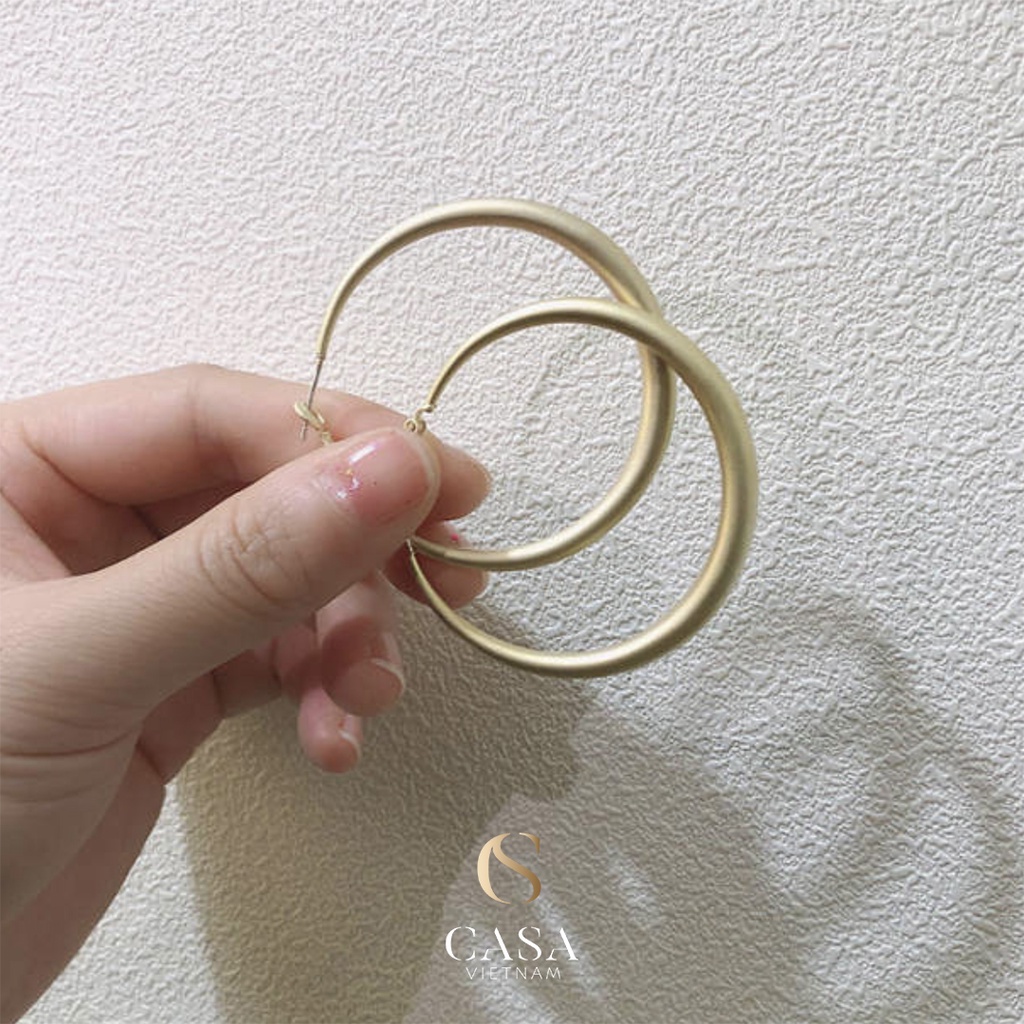 CASA Bông tai mạ vàng đơn giản sang trọng cho nữ CASAE034