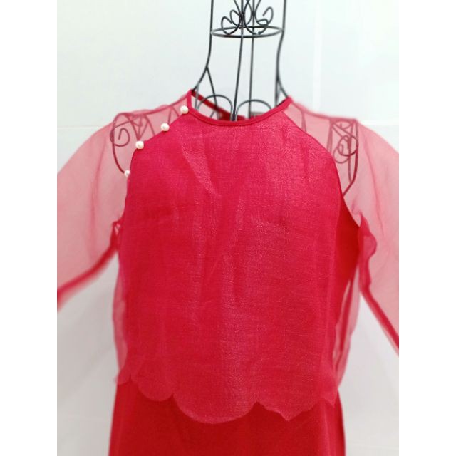 HÀNG HOT - Áo Dài Cách Tân Nữ Trơn Đỏ | BigBuy360 - bigbuy360.vn