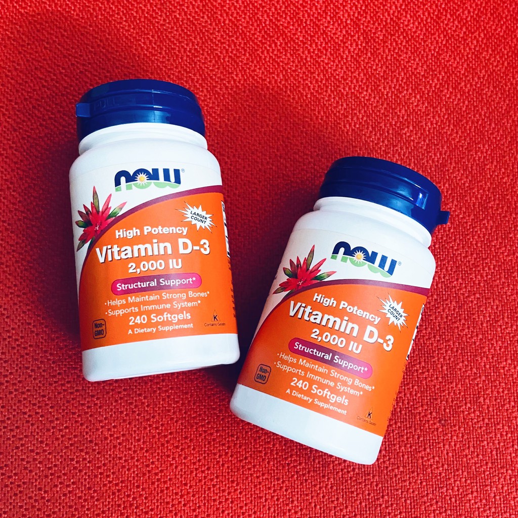 VITAMIN D3 | Now Vitamin D3 2000 IU 120 - 240 viên | Tăng Đề Kháng - Nhập Mỹ - Muscle Fitness