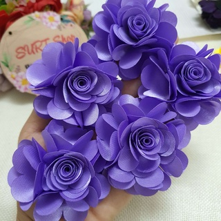 Hoa hồng vải phi lụa 6cm - sét 10 cái