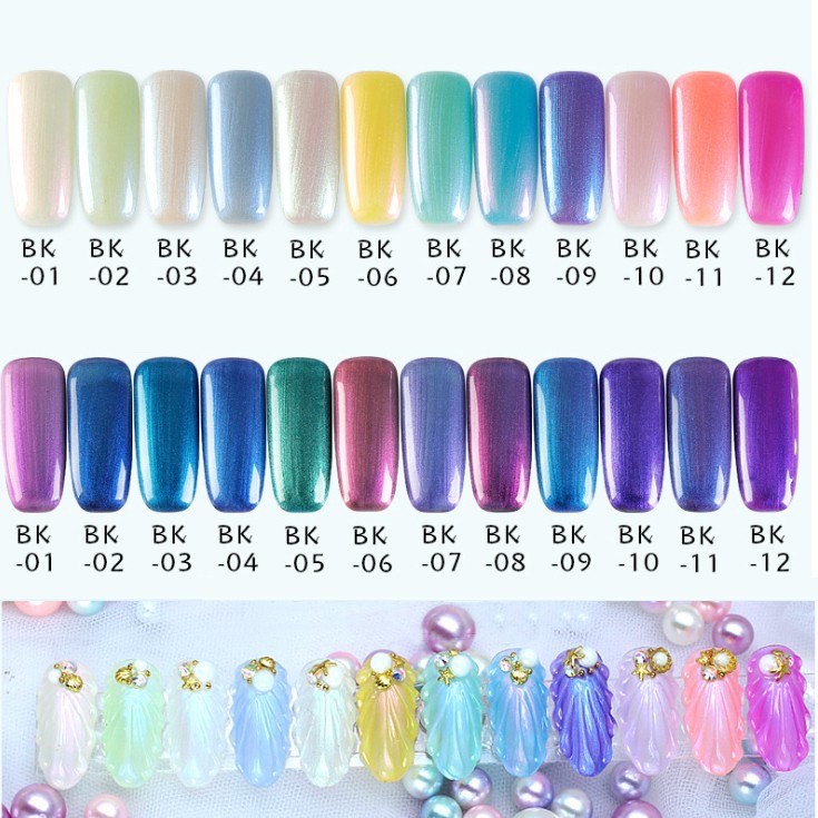 Sơn Gel Thạch AS MÀu Nhũ Vỏ Sò Mã BK 15ml Chính Hãng