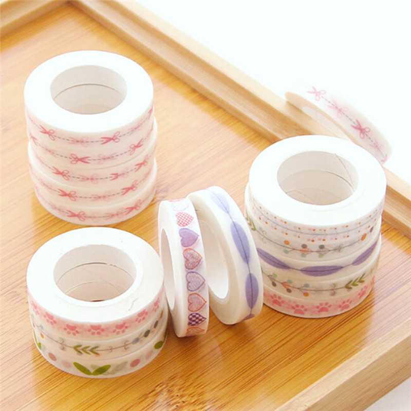 Băng Dính Washi Tape Trang Trí Kích Thước 7mm X 10m