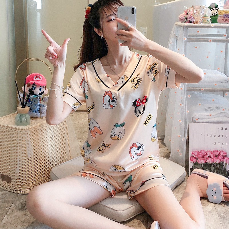 Pijama đồ bộ nữ , pyjama cộc tay mặc nhà thời trang mới nhất freesize mát mẻ dễ thương | BigBuy360 - bigbuy360.vn