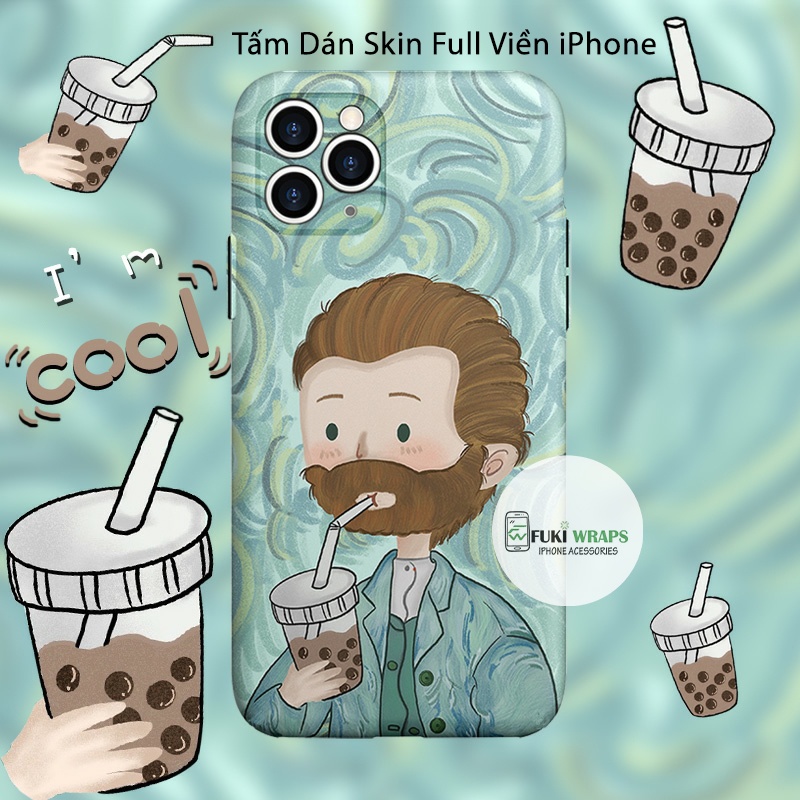 Tấm dán Skin Mặt Sau Trà Sữa FULL VIỀN Dành Cho 13prm , 12prm , 11prm , x, xsm, ip11 , ip12 , ip13 - FukiShop