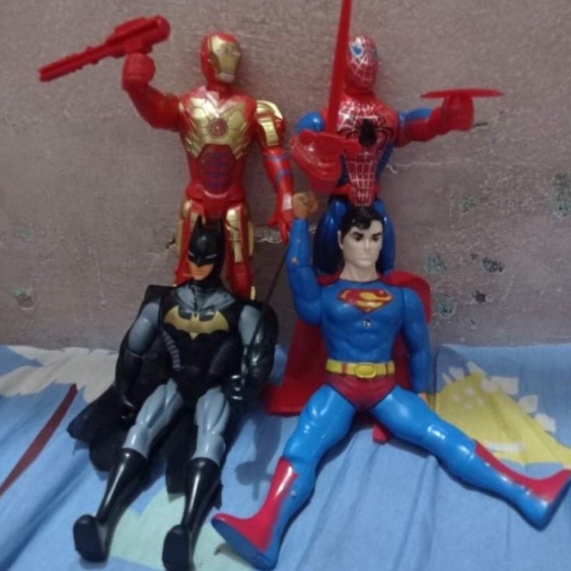 Siêu nhân đồ chơi cỡ lớn Siêu nhân, Người Nhện, Batman, Người Sắt trọn bộ chiến binh