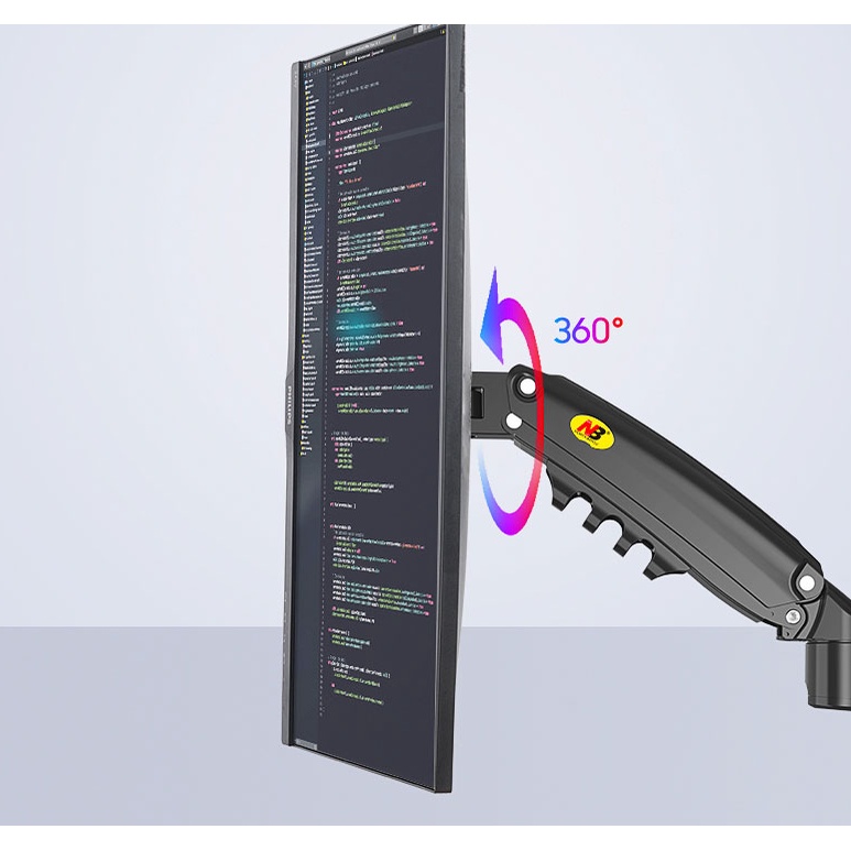 Giá Treo Màn Hình NB H100 cho màn hình 22 đến 35 Inch - Tay Treo Màn Hình Máy Tính Gắn Bàn Xoay 360 Độ