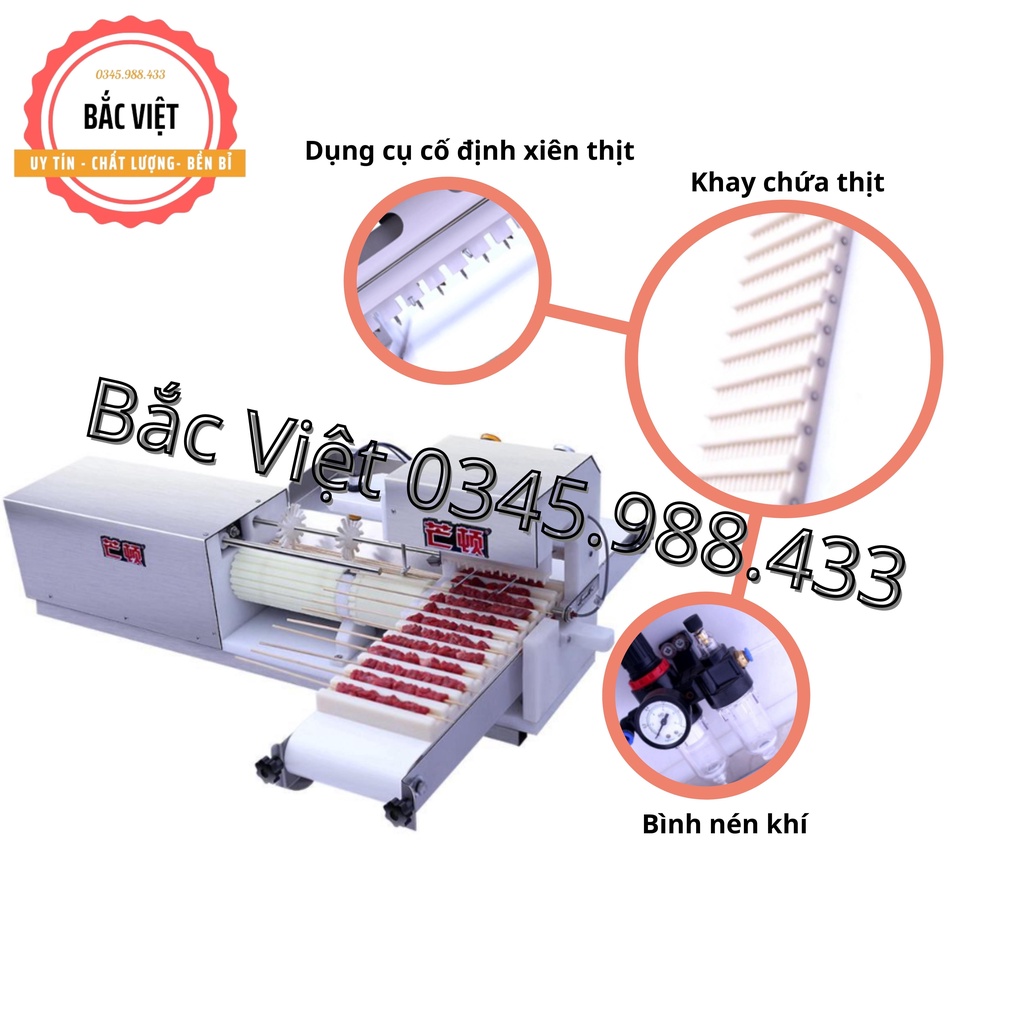 Máy xiên thịt , xúc xích tự động - máy xiên que thịt nướng, hải sản đa năng - Bảo hành 12 tháng
