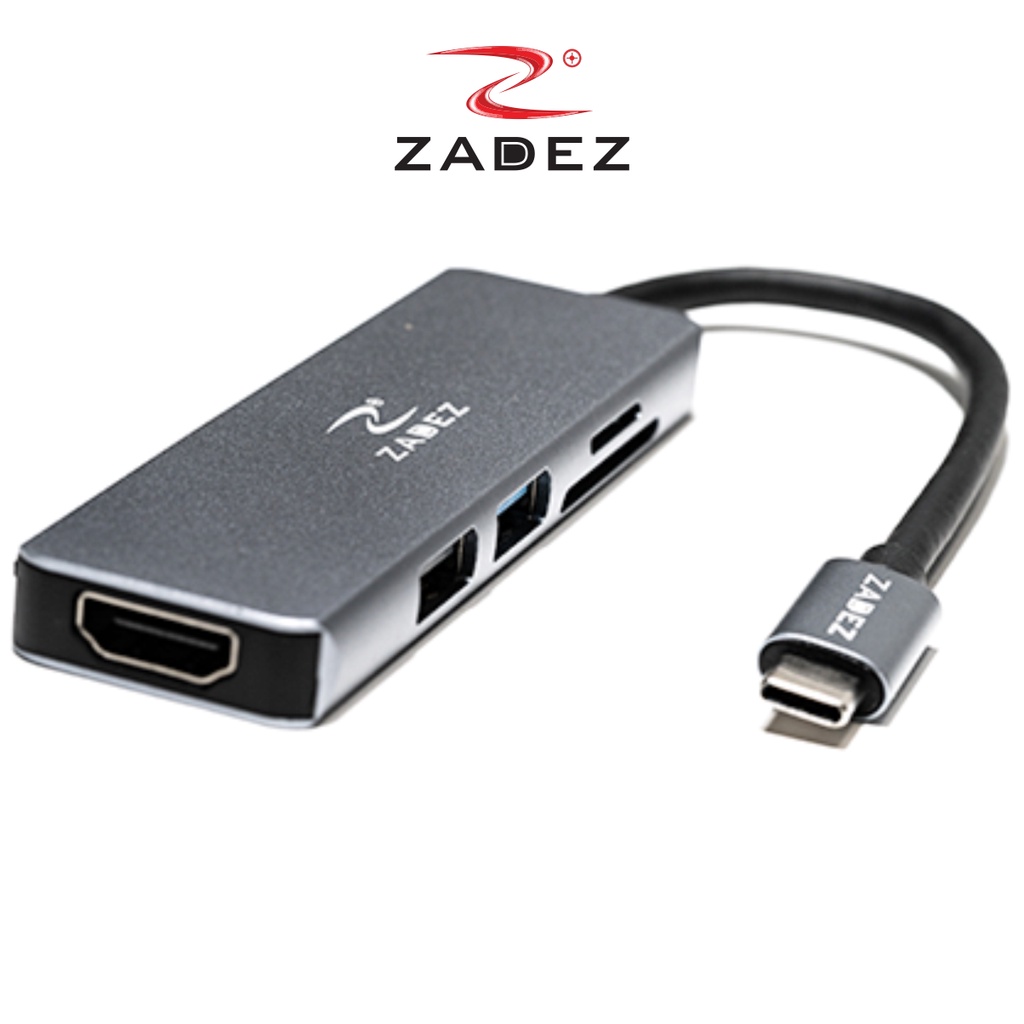 Hub Type C to HDMI 4K 30Hz/ USB 3.0/ MicroSD/ SD/ USB 2.0 (5 in 1) ZADEZ ZAH515 - Hàng Chính Hãng