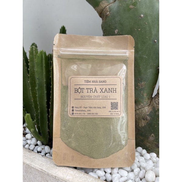 Bột trà xanh đắp mặt nguyên chất 100gr