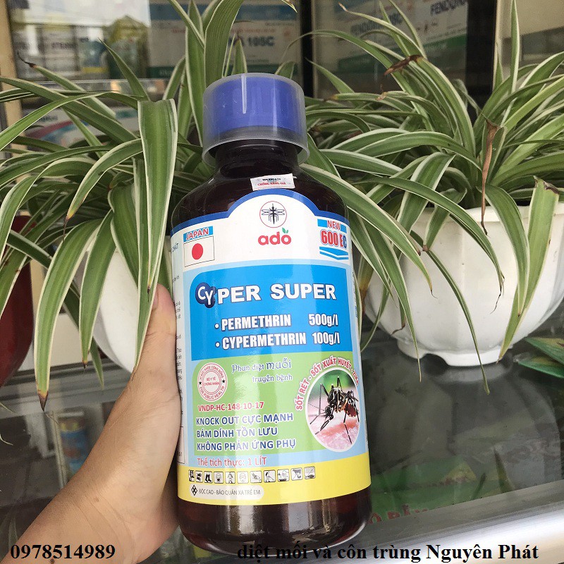 Thuốc diệt muỗi và côn trùng Cyper super 600EC (chai 1 lít)