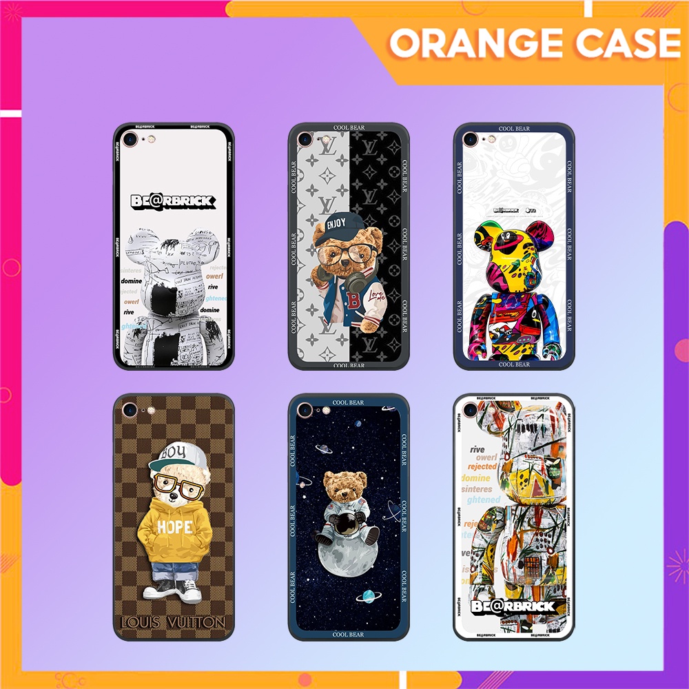 Ốp lưng IP 5/ 5S/ 6/ 6S/ 6 plus/ 6s plus/ 7/ 8/ se 2020 bear brick, gấu thời trang cao cấp nhựa dẻo cạnh mềm