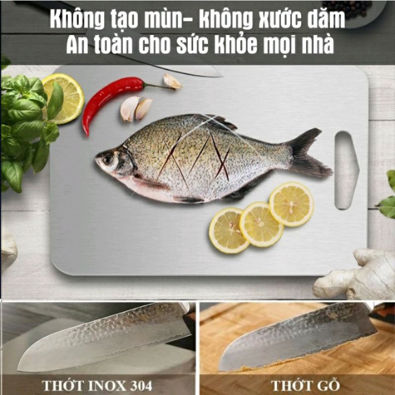 Thớt inox 304 kháng khuẩn siêu bền đẹp