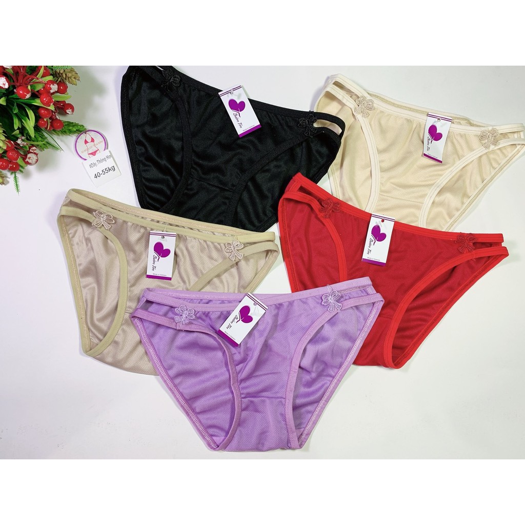 Set 10 Quần Lót Quần Chip Nữ Cotton Quần Lót Thông Hơi vải mịn