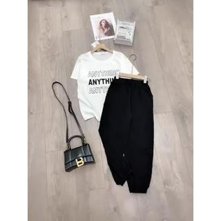 [QUÀ TẶNG LÀ 1C KHÂUTRANG] Sét đồ nữ trắng vải cotton áo phông quần ống rộng quảng châu, bộ quần áo freesize Taosan | BigBuy360 - bigbuy360.vn