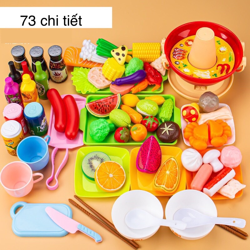 Đồ chơi nấu ăn bếp nhúng lẩu 73 chi tiết cực đầy đủ cho bé