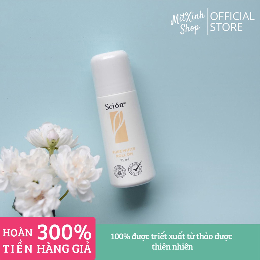 Lăn Khử Mùi Scion Pure White Roll On Nuskin giữ vùng da dưới cánh tay khô thoáng - Cam kết hàng chính hãng