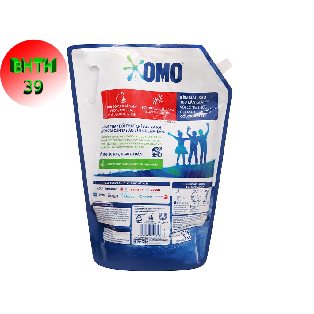 (Mẫu mới) Nước giặt OMO Matic cửa trước bền đẹp 3,6kg