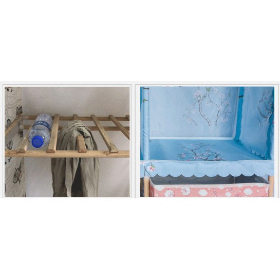 Tủ Vải Khung gỗ bọc 4 buồng 8 ngăn cao cấp Bảo Hành 12 Tháng