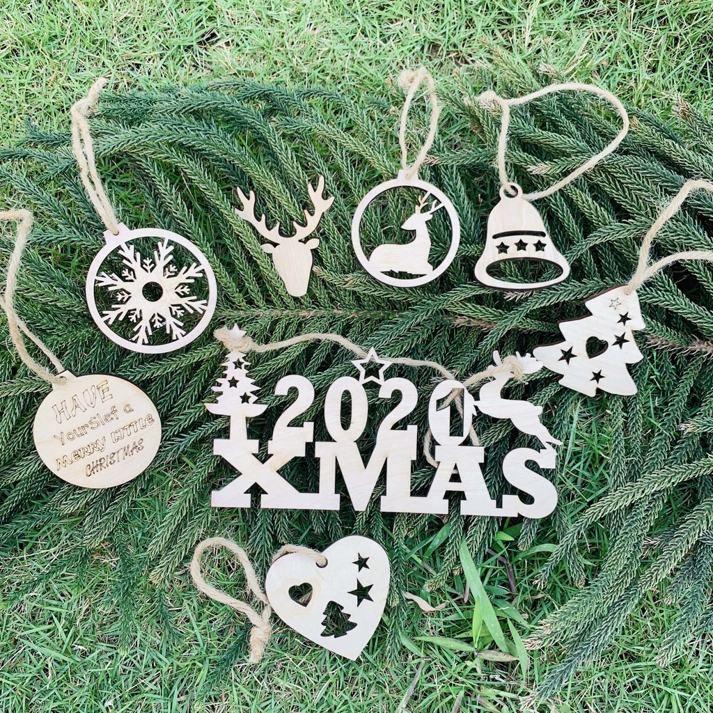 Set Tô Màu Noel Bằng Gỗ Decor Phong Cách Giáng Sinh Cho Bé Thỏa Sức Sáng Tạo, Trang Trí Nhà Cửa Benrikids