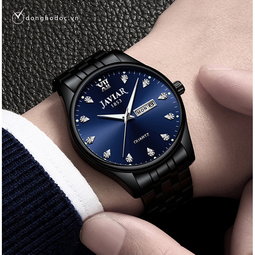 Đồng Hồ Nam JAVIAR Nhật Bản 2 Lịch Cao Cấp - Dây Thép Không Ghỉ | BigBuy360 - bigbuy360.vn
