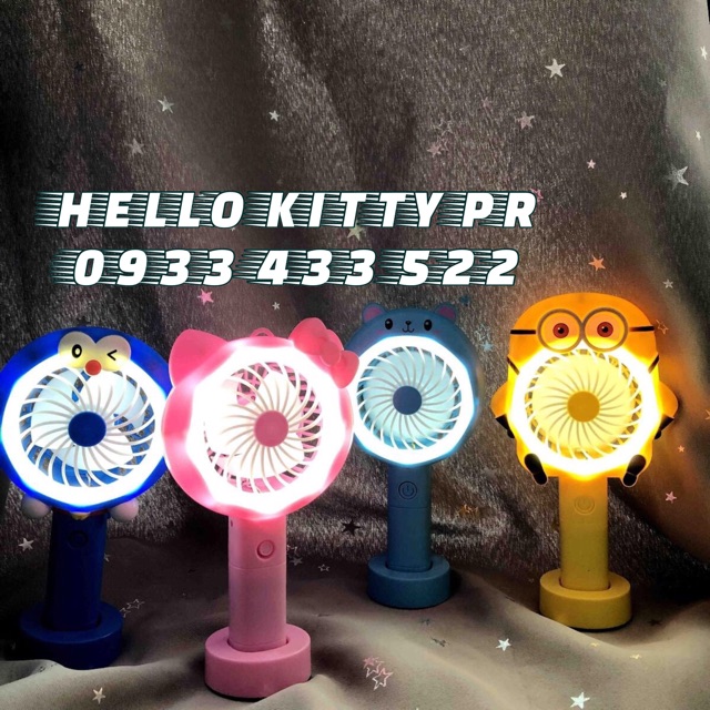 QUẠT SẠC TÍCH ĐIỆN HELLO KITTY & DOREMON